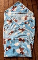 mported Baby Cute Smile Bear Super Soft Printed Baby AC Blanket Hooded Comforter Quilt