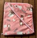 mported Baby Cute Smile Bear Super Soft Printed Baby AC Blanket Hooded Comforter Quilt