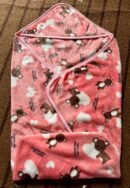 mported Baby Cute Smile Bear Super Soft Printed Baby AC Blanket Hooded Comforter Quilt